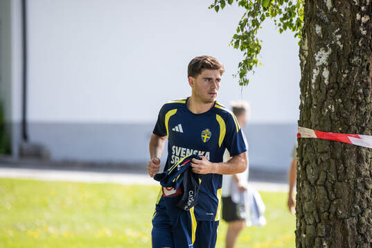 Besfort Zeneli of the Swedish national football team at a