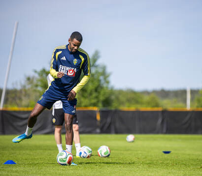 Alexander Isak of the Swedish national football team at a