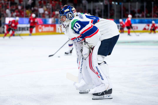 Goaltender Henrik Haukeland of Norway