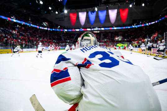 Goaltender Tobias Normann of Norway