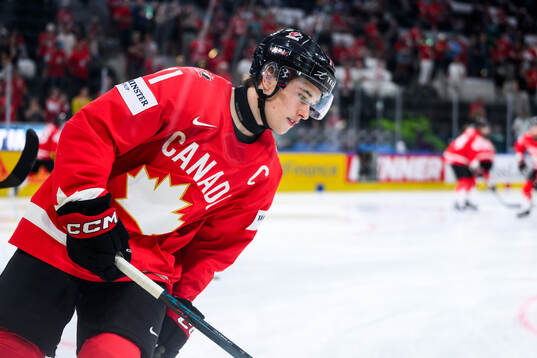 Macklin Celebrini of Canada