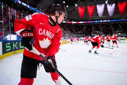 Macklin Celebrini of Canada