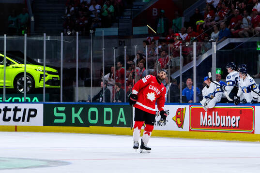 Ryan O’Reilly of Canada looks dejectes