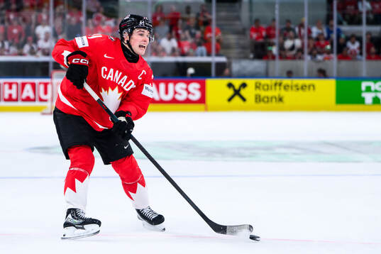 Macklin Celebrini of Canada