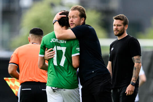 Brages Pontus Jonsson och huvudtränare Anders Bååth