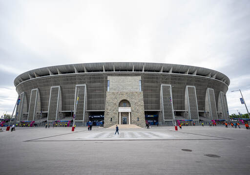 Exterior view over Puskas Arena