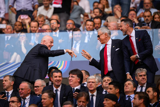 Gianni Infantino president of FIFA in the stands