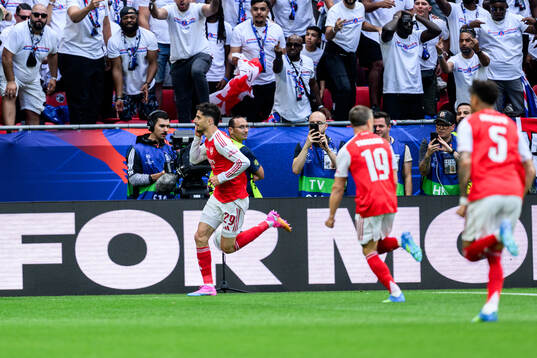 Kai Havertz of Arsenal celebrates scoring 0-1