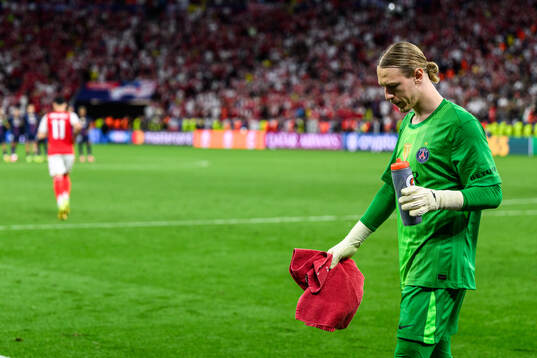 Goalkeeper Matvey Safonov of Paris Saint-Germain looks