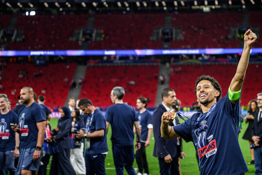 Marquinhos of Paris Saint-Germain celebrates