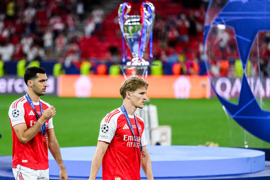 Martin Ødegaard of Arsenal looks dejected
