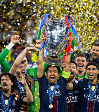during the UEFA Champions League final match between Paris
