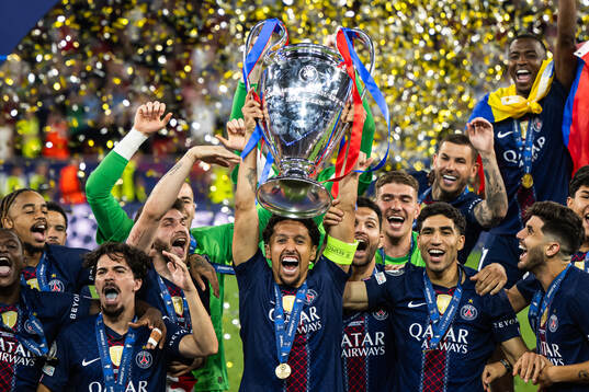 during the UEFA Champions League final match between Paris