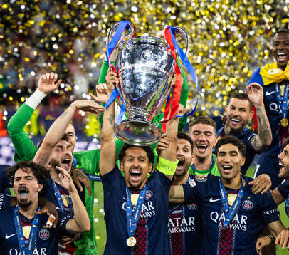 during the UEFA Champions League final match between Paris