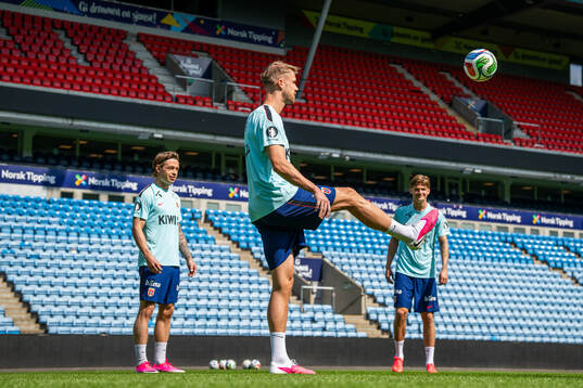 Kristoffer Ajer of the Norwegian national football team