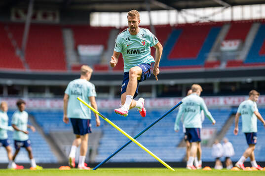 Kristoffer Ajer of the Norwegian national football team