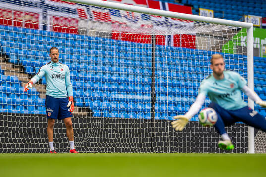 Goalkeeper Ørjan Håskjold Nyland of the Norwegian