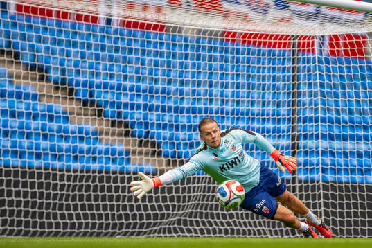 Goalkeeper Ørjan Håskjold Nyland of the Norwegian