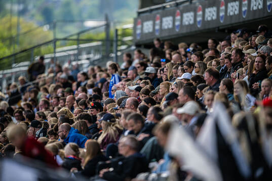 Spectators in the stands at Lerkendal Stadion
