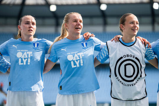 Malmö FFs Larkin Russell, Nellie Lilja och Lovisa Breland