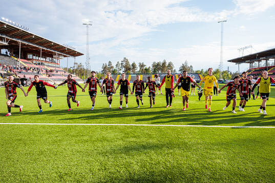 Östersunds spelare jublar