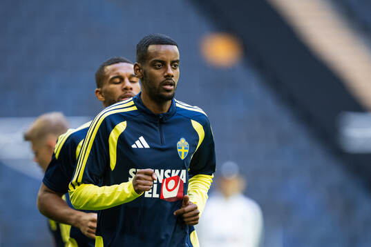 Alexander Isak of the Swedish national football team at a