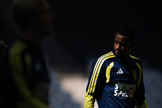 Alexander Isak of the Swedish national football team at a