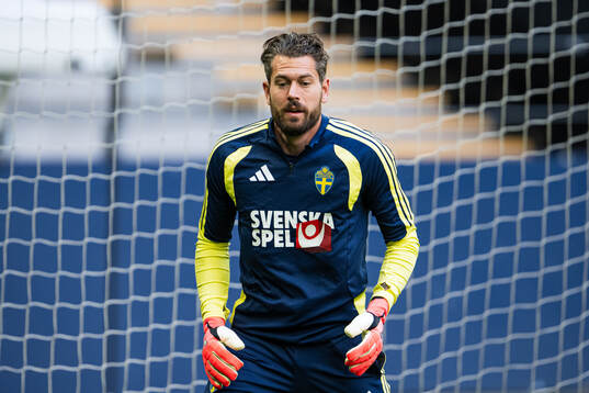 Goalkeeper Kristoffer Nordfeldt of the Swedish national