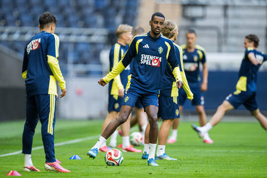 Alexander Isak of the Swedish national football team at a