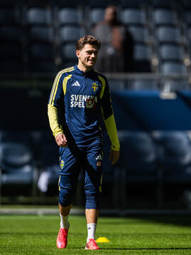 Besfort Zeneli of the Swedish national football team at a