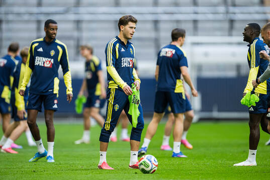Besfort Zeneli of the Swedish national football team at a