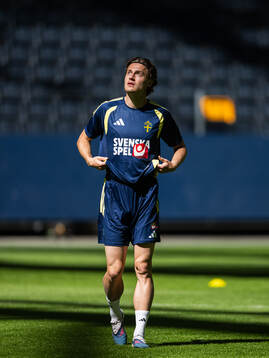 Mattias Svanberg of the Swedish national football team at a