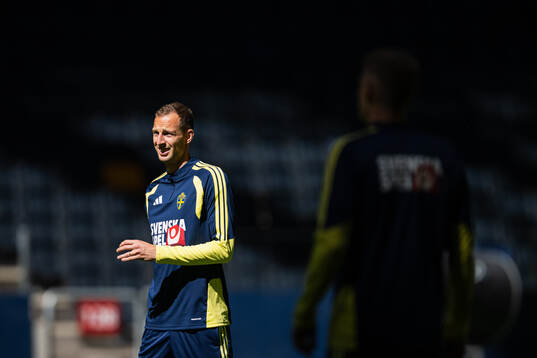 Gustaf Nilsson of the Swedish national football team at a