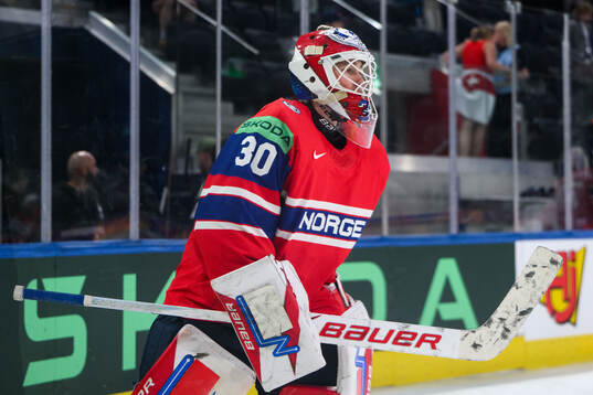 Goaltender Tobias Normann of Norway
