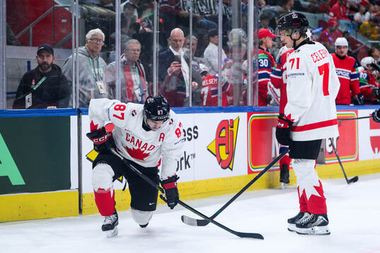 Sidney Crosby of Canada in pain