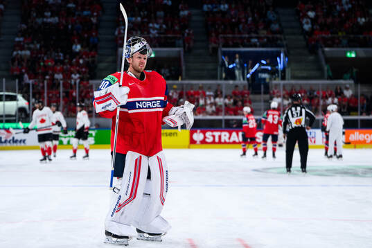 goaltender Henrik Haukeland of Norway