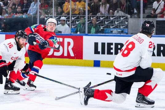 Petter Vesterheim of Norway and Conor Brown and Zach