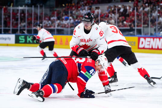 Mark Scheifele of Canada and Max Krogdahl of Norway