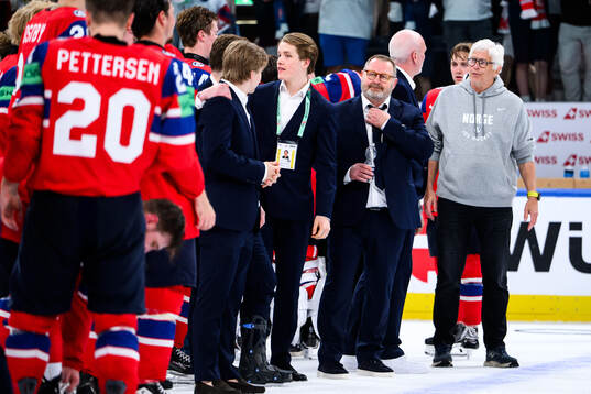 Head coach Petter Thoresen of Norway celebrates