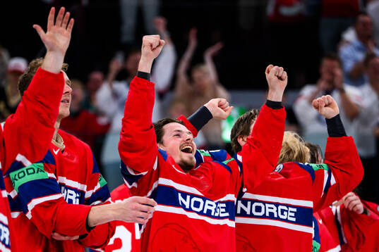 Sander Hurrød of Norway celebrates