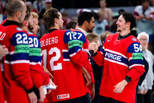 Stian Solberg and Sander Hurrød of Norway celebrate