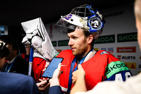 Goaltender Henrik Haukeland of Norway