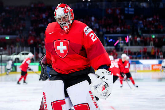 Goaltender Reto Berra of Switzerland