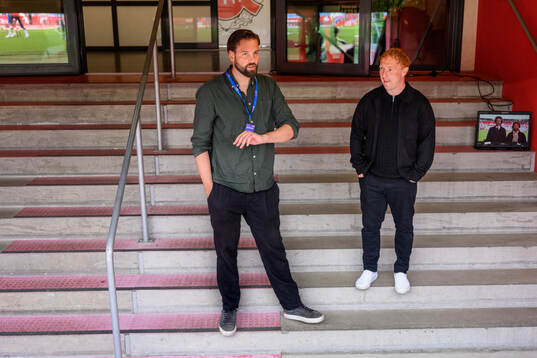 Helsingborgs tekniske chef Mikael Dahlberg och manager