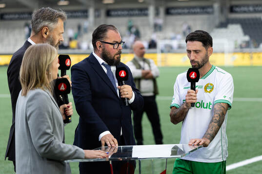 Hammarbys lagkapten Nahir Besara i TV4 studion