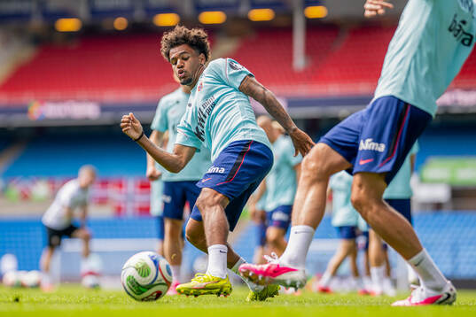 Oscar Bobb of the Norwegian national football team