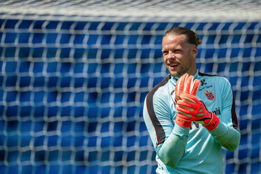 Goalkeeper Ørjan Håskjold Nyland of the Norwegian