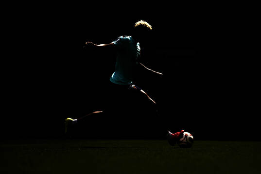The silhouette of Antonio Nusa of the Norwegian national