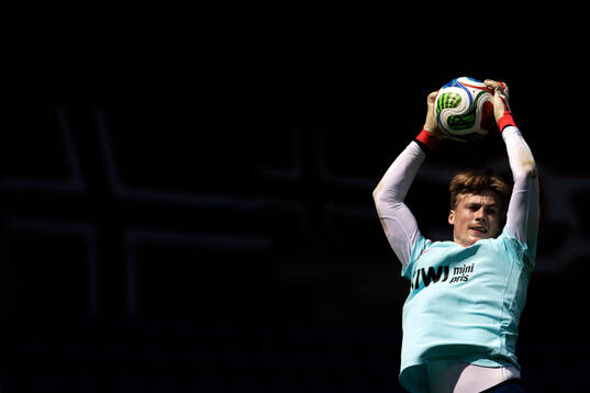 Goalkeeper Sander Tangvik of the Norwegian national