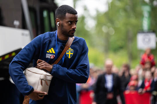 Alexander Isak of Sweden arrives